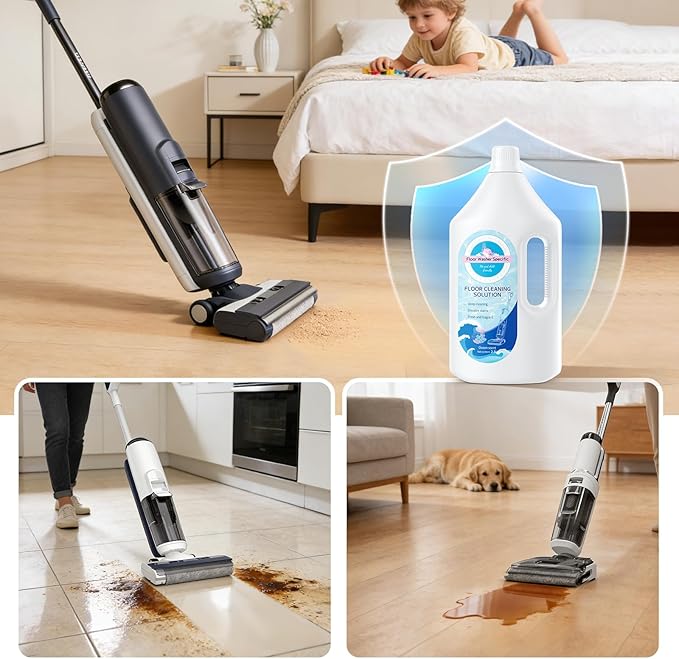 Floor Cleaner Compatible with Tineco Cleaning Solution Suitable with All Robotic Vacuum Mop and Cordless Wet/Dry Vacuum Mop Cleaner Multi-Surface Deodorizing &amp Cleaning Solution (2.5 L Ocean)