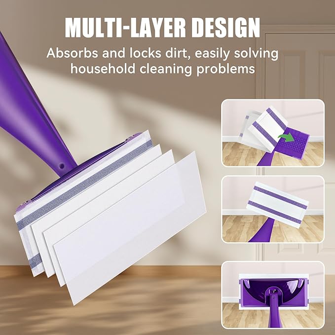 80 Pack Disposable Mop Pad Refills for Swiffer Wet Jet Spray MopDry&ampWet Mopping Pad Compatible with Swiffer Wet Jet and Any Model of Velcro MopMulti Surface WetJet Pad for Floor Cleaning