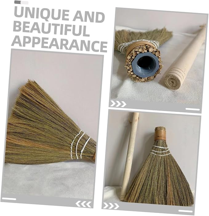 Detachable Handle Hand Woven Broom Handmade Small Broom for Home Tabletop Outdoor Cleaning