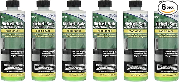 Nu Calgon Nickel Safe Ice Machine Cleaner 4287-34 6-Pack | Rapid Scale Remover for Ice Makers Food-Area Safe Cleaner for Cubers Flakers Drum &amp Tube Machines