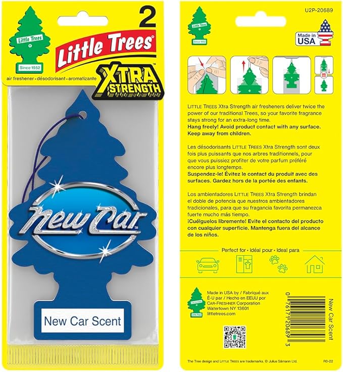 LITTLE TREES Car Air Freshener | Xtra Strength Provides Long-Lasting Scent for Auto or Home | Extra Boost of Fragrance | New Car Scent 24 Air Fresheners