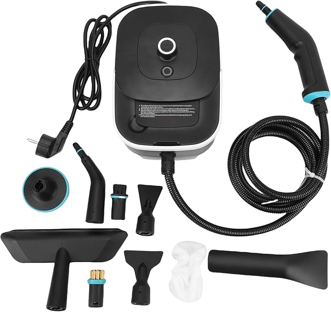 Steam Cleaner 6 Levels Adjustable Handheld Pressurized Steamer Machine with 1.2L Tank 15s Heat Up 6.56ft Hose for Home Dirt Tile Floor Kitchen (US Plug 110V)