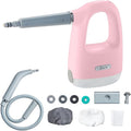SALAV® CleanSteam Compact Steam Cleaner Pressurized Multi-Surface Handheld Steamer w/11pc Accessories Safety Lock No-Drip Fast Heat Time Unlimited Use for Cleaning Windows Tiles Grout Car (Pink)