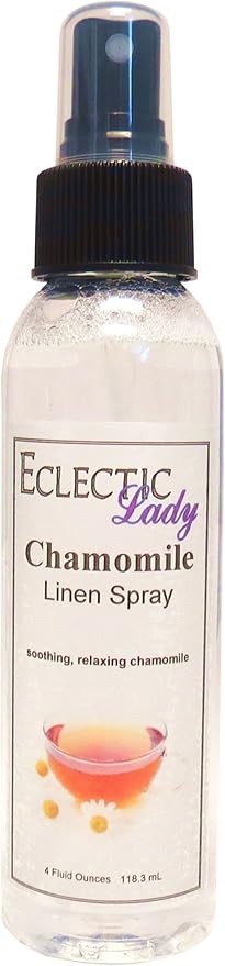 Chamomile Linen Spray (Double Strength) 8 ounces - Eclectic Lady Sheet and Linen Spray - No Artificial Colors Parabens or Preservatives - Long-Lasting Scent for Bed Fabric &amp Pillow