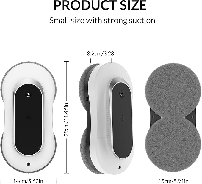 Smart WinbotWindow Cleaning Robot with Dual Water Spray Automatic Window Cleaner Robot for Windows/Tiles/Glass Door3000Pa Suction Power Edge Detection TechnologyAPP&ampRemote Control Washer