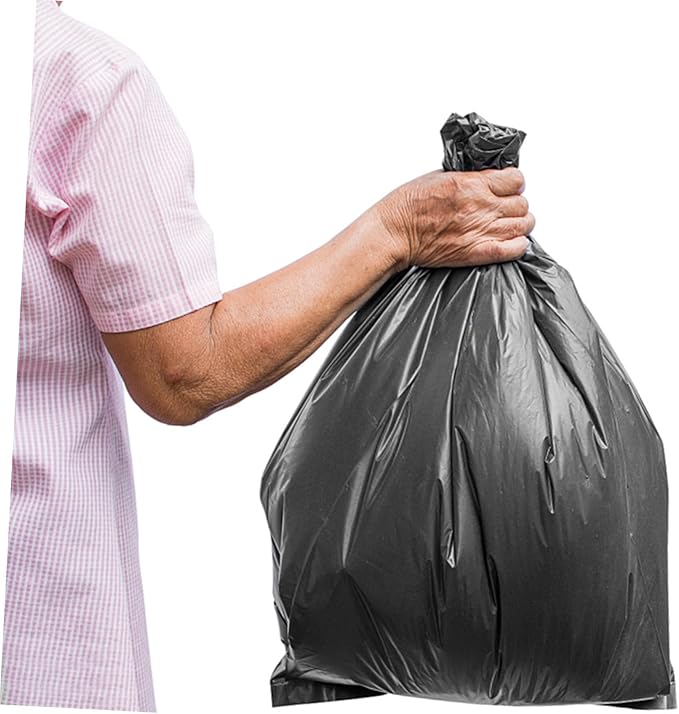 200Pcs Thick Disposable Toilet Trash Bags Black PE Strong Garbage Sacks for Portable Commode Bathroom Bedroom Kitchen Use