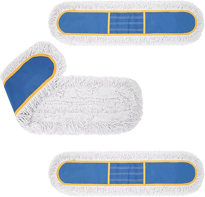 KeFanta 24 Commercial Dust Mop Replacement Heads3 Pack Reusable Industrial Dust Mop Pads Washable Cotton Dust Mop Refill for Floor Cleaning &amp Janitorial SuppliesOnly Fits:B0D7MKSZ8NB0FHHPTZHQ