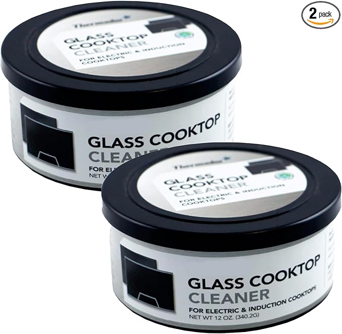 US-based supplier – OEM 12010031 Glass Cooktop Cleaner fits for Electric &amp Induction Bosch Thermador Cooktops – Cooktop Cleaning Cream – Removes Grease Burnt-On Residue &amp Stains (2 12 ounce)