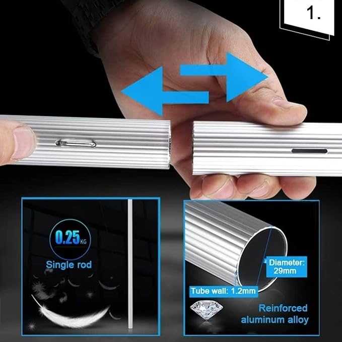 Solar Panel Cleaner Window Cleaning Pole Kit Extendable Pole for Exterior Window Washing Photovoltaic and Conservatory Roof Cleaning Mobile Windows Brush Kit
