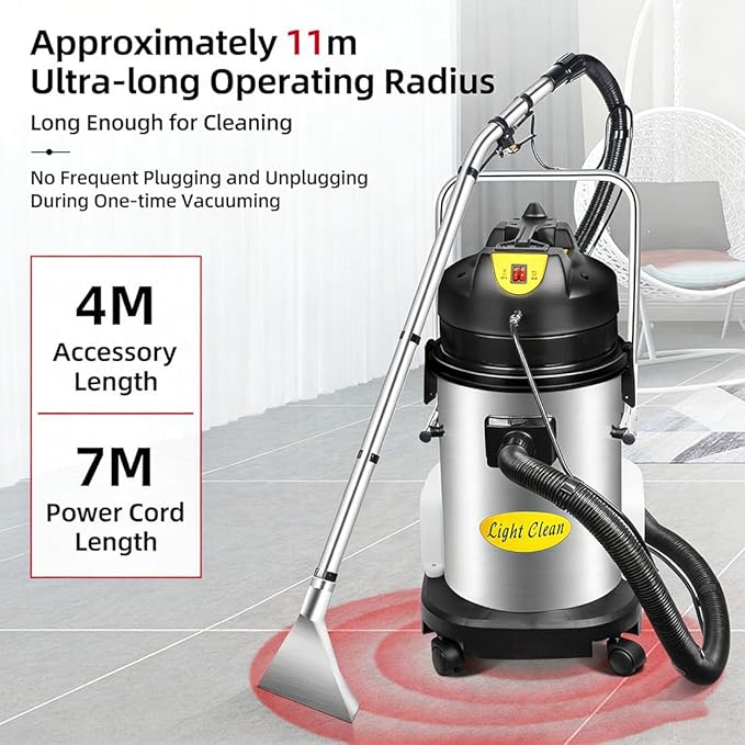 Multi-Surface Commercial Carpet Cleaning MachinePortable Extractor for Wet &amp Dry CleaningNon-slip Handlefor Carpets Sofa Curtain Auto InteriorIncludes 6 Specialized Attachments 20L