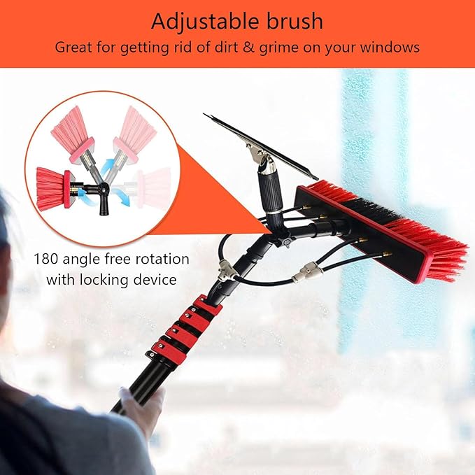 Water Fed Rod Kit Lightweight - Outdoor Windows Cleaner Windows Glass Solar Panel Cleaning Washing Equipment Tool Solution: Hose Spray Washer9m(30ft)