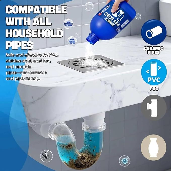 Pipe Bobo Drain Cleaner - Pipe Bobo Drain Cleaning Powerful Unclogging Clog Remover Shower Tub Compatible with All Pipe (4Pcs Fl Oz 53.6)