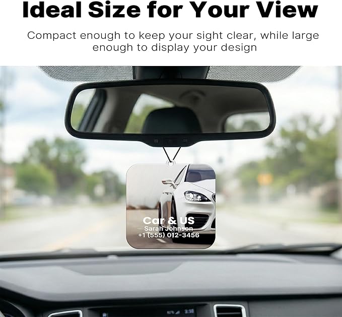 100Pcs Custom Logo Car Bulk Air Fresheners Double-Sided Custom Air Fresheners with Picture Personalized Air Freshener for Car Suitable for Custom Gifts for Branding Business Events (Square)