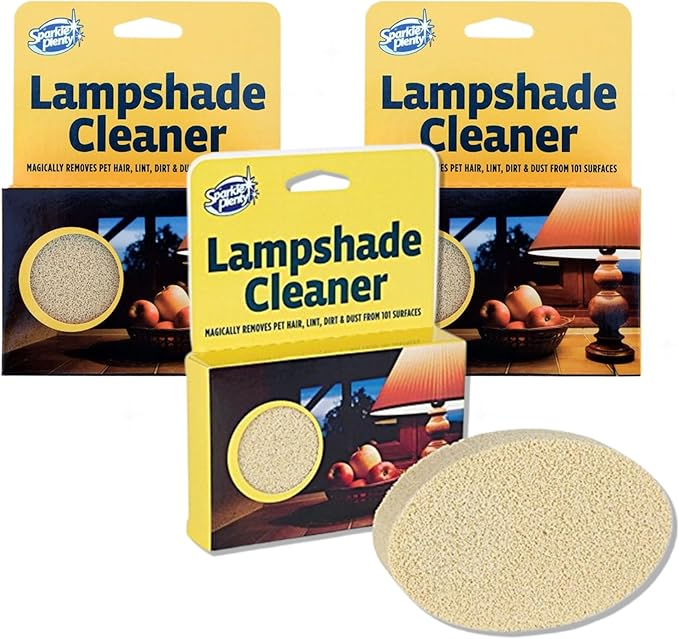 Sparkle Plenty Lampshade Cleaner - Dry Magic Dust Sponge for Lamp Shade - Dry Dusting Sponge Scrub for Fabric &amp Window Blinds - Effortless Duster Upholstery Cleaner for Furniture &amp Surfaces (3
