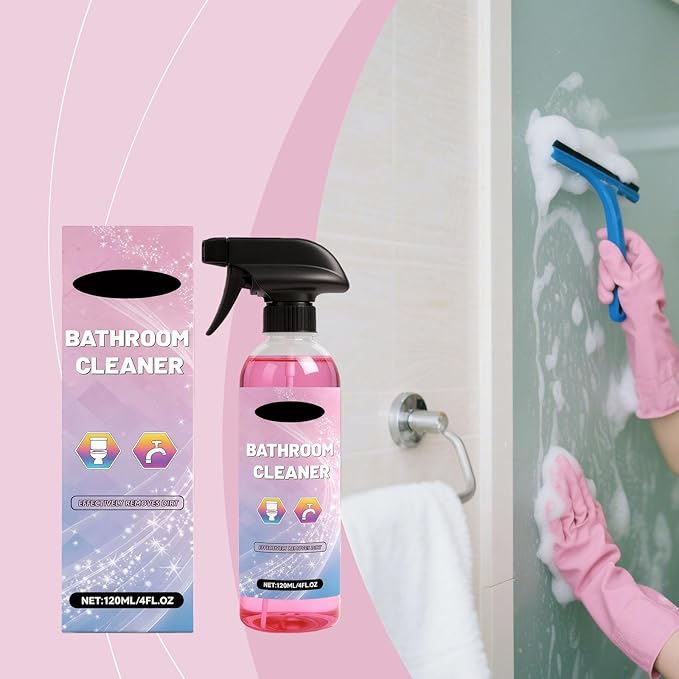 Bathroom Cleaner Foam Spray Pink Limescale &amp Soap Scum Remover No-Rinse Descaler for Toilet Shower Sink Bathtub Tile &amp Glass Surfaces Powerful Yet Gentle Formula (2Pcs)