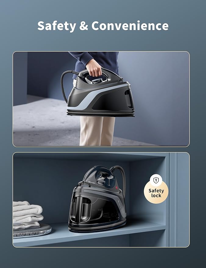 Sundu Pro Steam Station Iron for Clothes1600W Professional Steam Iron with 44 oz Tank 400 microsteam holes Built-In Pump Ceramic baseplateIron Lock For Easy Carry