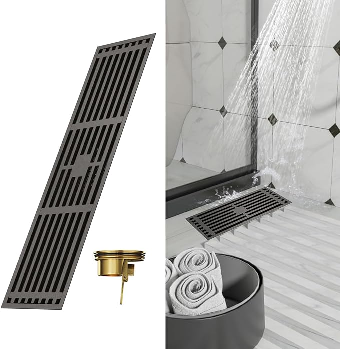 Multipurpose Elegant Gray Bathroom Shower Drain With Odor Prevention Portable For Homes And Hospital Daily Use