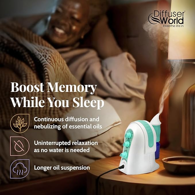 1000 Sq Ft Waterless Diffuser for Essential Oils Made in USA Green Waterless Aroma Atomizer for Large Room Fragrance Air Diffuser for Home Scent Machine Air Aromatherapy Oil Diffusers