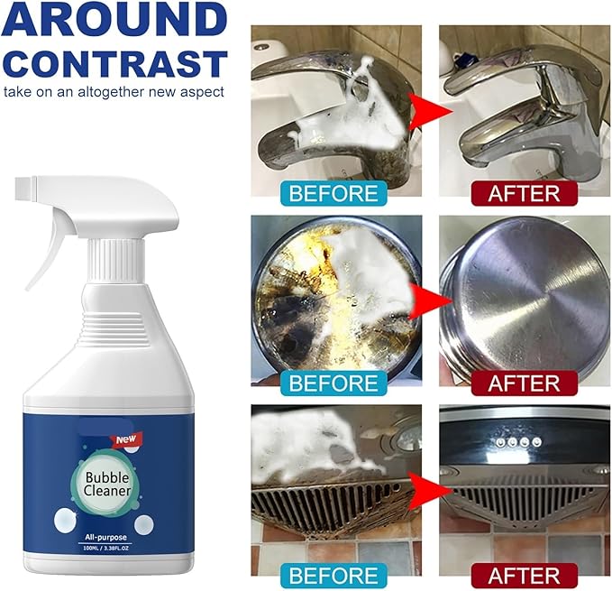 Kitchen Grease Foam Cleaner - Powerful Degreaser For Stove Hoods Cooktops Exhaust Vents Walls &amp Kitchenware(3PCS)
