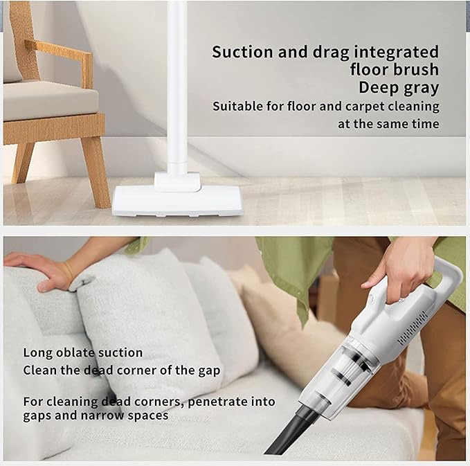 20000Pa Powerful Suction Cordless Vacuum Cleaner 39.37 Stick Vacuum 30 Min Run Time Lightweight White For Carpets &amp Hardwood Floors