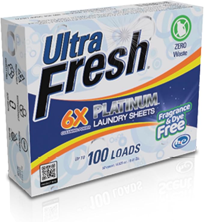 Ultra Fresh Platinum 3 Pack Laundry Soap Detergent Sheets Ultra Concentrated Stain Fighting Fragrance &amp Dye Free 300 Loads
