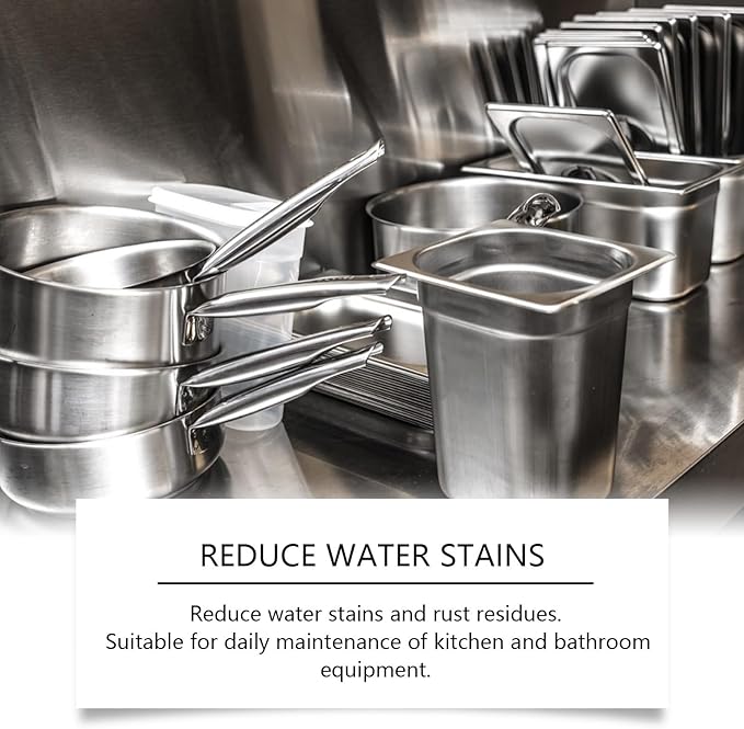 Stainless Steel Cleaner Paste - Removes Grease Water Stains &amp Rust Polishes Kitchen &amp Bathroom Surfaces(2PCS)
