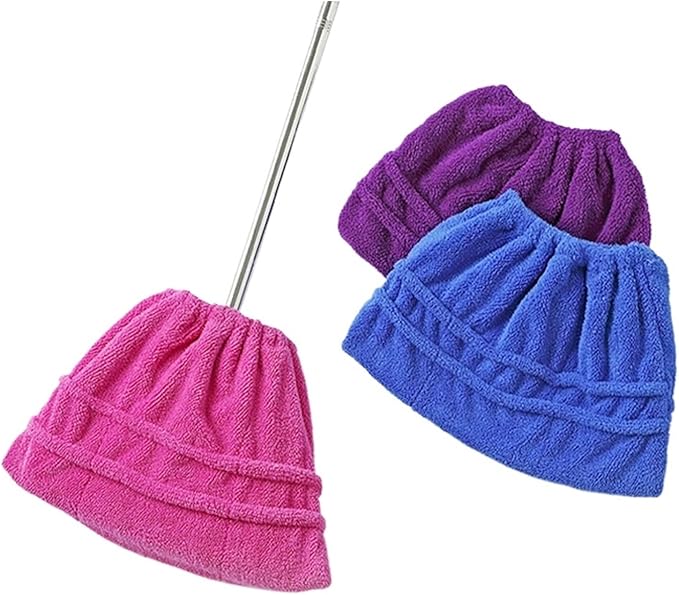 1 Multifunctional Coral Fleece Broom Cloth Cover Floor mop Reusable Ultra-fine Fiber Absorbent Household Cleaning accesso