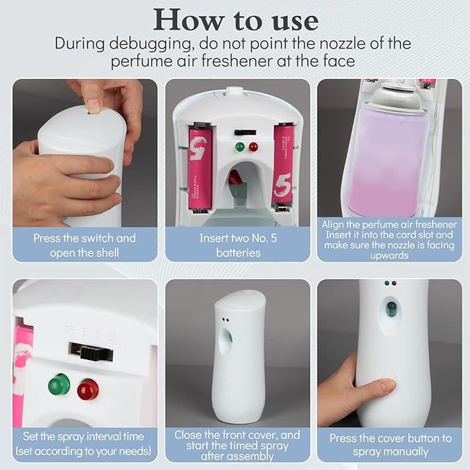 Automatic Air Freshener Spray Wall Mounted or Free Standing Automatic Scent Dispenser Motion Sensor Air Freshener Air Automatic Spray Dispenser for Room and Restroom Sprayer (White)