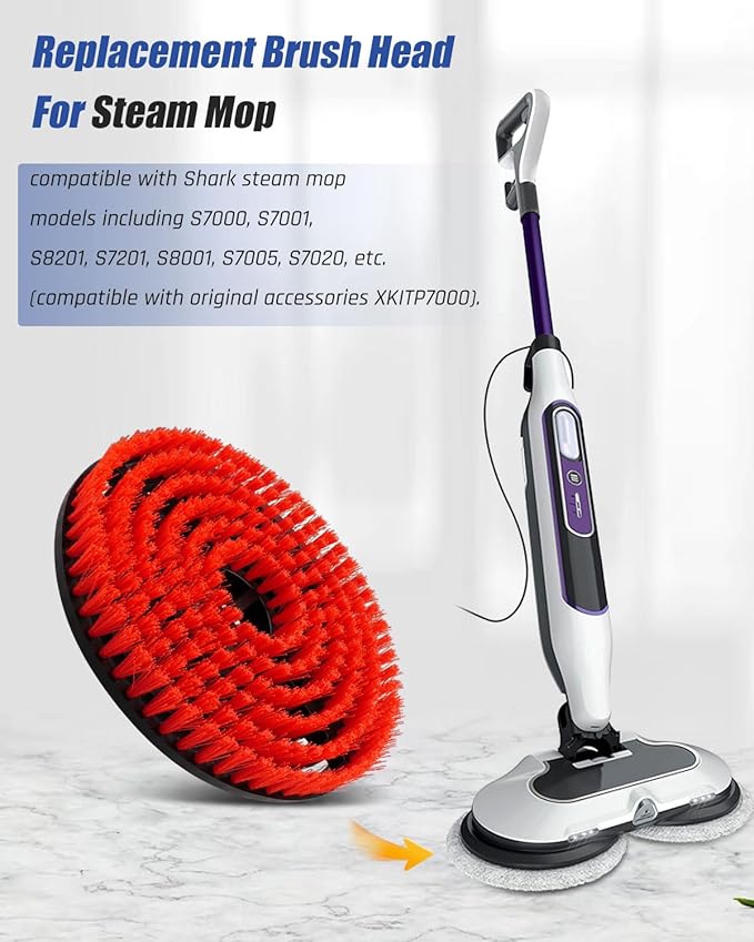 Mop Pad Replacement Brush Heads Fit for Shark Steam Mop S7000/ S7001/ S8201 SeriesUpgrade Brush Heads with Nylon BristlesDeep Cleaning Hard Floors