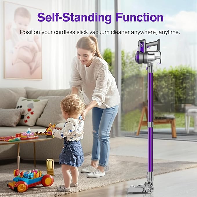Cordless Vacuum Cleaner Lightweight 2-in-1 Stick &amp Handheld Vacuum for Apartment Pet Hair &amp Car Cleaning S1
