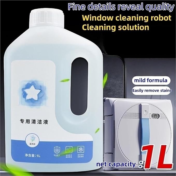 Glass Cleaning Fluid Compatible With Ecovacs Winbot W1SPro/W1 PRO/ W2 OMNI/W2 PRO/W2 PRO OMNI/WINBOT MINI HA41 Window Cleaner Parts(1000mlx1)