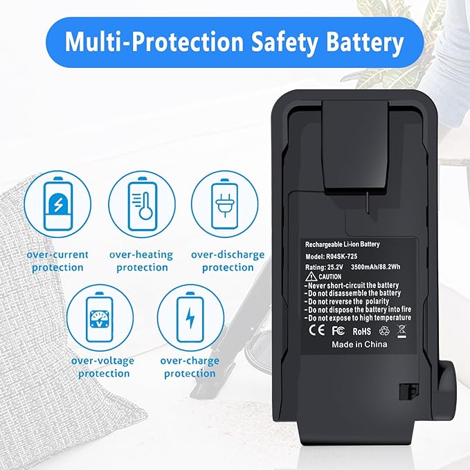 3500mAh Replacement for XBATR725 Shark BatteryCompaitble with Shark IZ662HIZ682HIZ683HIZ661HCIZ662HCIZ631H Vacuun Cleaners 25.2V Shark XBATR725 Replacement Battery