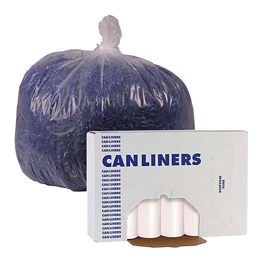Boardwalk High-Density Can Liners 45 gal 13 mic 40 x 46 Natural 25 Bags/Roll 10 Rolls/Carton