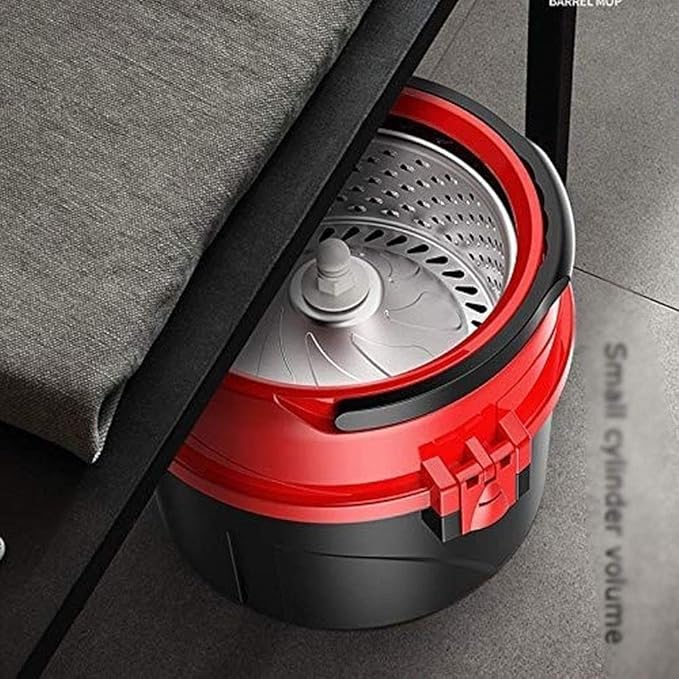 Rotating Mop Sets Spinning System 360 Spin WithExtended Handle 3 Extra Microfiber Refills for(White-Patch Five-Pointed star4)
