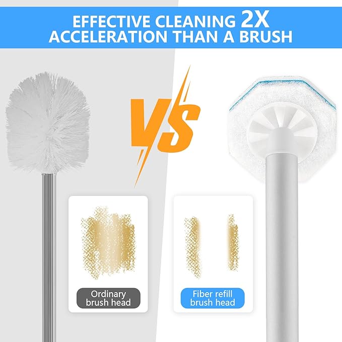 Disposable Toilet Bowl Wand Refills for Clorox 50 Pcs - Compatible with Clorox Toilet Wand Refills Hygienic Scrubber Heads for Bathroom Cleaning