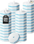 Disposable Toilet Wand Refills Compatible with Most Bowl Brush Wands Deep Cleaning Scrubber Pads for Stain Removal (100 WHITE)