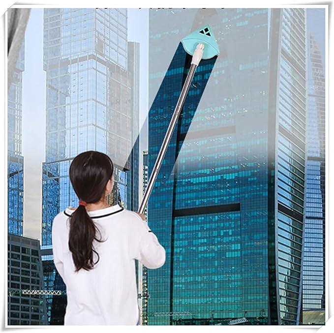Bao Monad Glass Wiper Double-Sided Window Cleaning Cleaner Household high-Rise Building Cleaning Cleaning Tool Brush for households White (Pink)