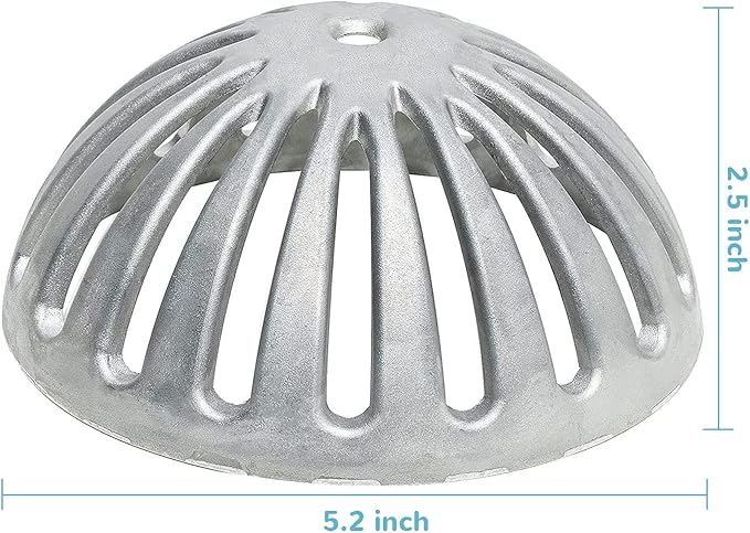 10 Pack Floor Sink Strainer Floor Drain Strainer Heavy Duty Aluminum Dome Sink Drain Strainer Floor Drain Cover for Kitchen Bar Outdoor Garden or Bath 5-1/4 Diameter x 2-1/4H