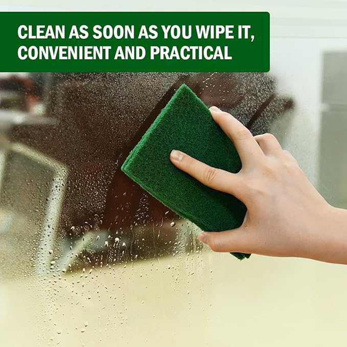 YoleShy 80 PCS Scouring Pad Dish Scrubber Scouring Pads4 x 6 inch Green Reusable Household Scrub Pads for Dishes Kitchen Scrubbers &amp Metal Grills