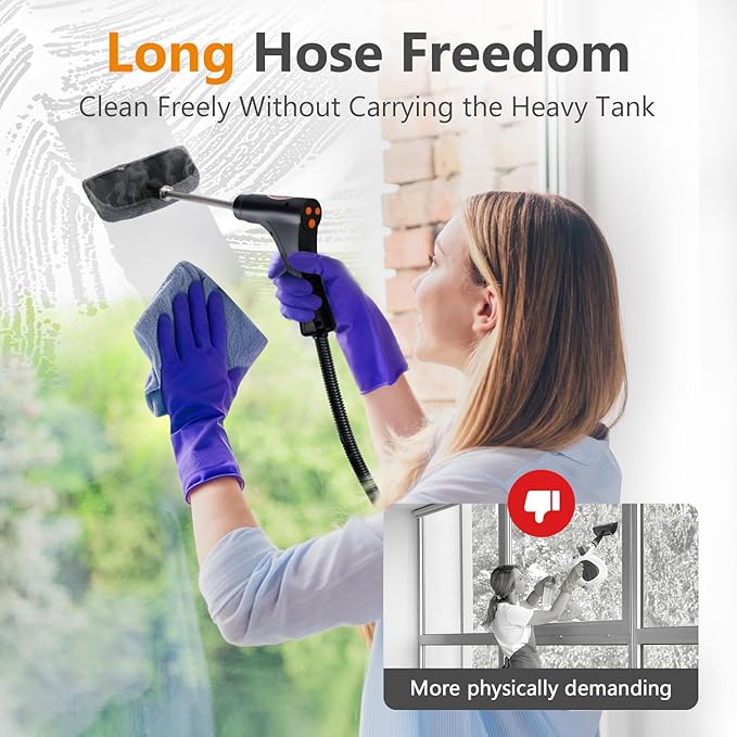 Steam Cleaner for Home &amp Car 15s Fast Heat-Up 1.2L Large Tank 221°F High-Temp Portable Handheld Steamer for Deep Cleaning Grout Tile Grease Floors &amp Sanitizing Furniture Couch Car Deta