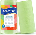 Napjoy Microfiber Cleaning Cloth Roll 75PK Easy Tear Away Reusable Paper Towels 12 x 12 Lint-Free and Scratch-Free with Patented Fiber Technology Microfiber Towel Roll Green