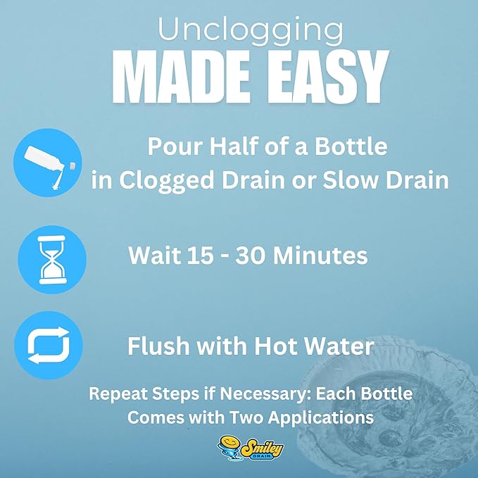 Ultra Concentrated &amp Super Fast Drain Opener | Safe Made By Licensed Plumber | Clears Clogs in 10 Minutes | Odorless Biodegradable and Eco-Friendly | Prevents Future Clogs