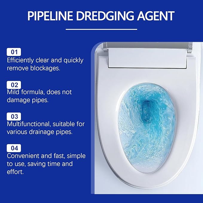 Powerful Drain Unclogging Powder for Kitchen Toilet and Sink - Odor Eliminator Long-Term Blockage Prevention &amp Drain Cleaning Solution(3PCS)