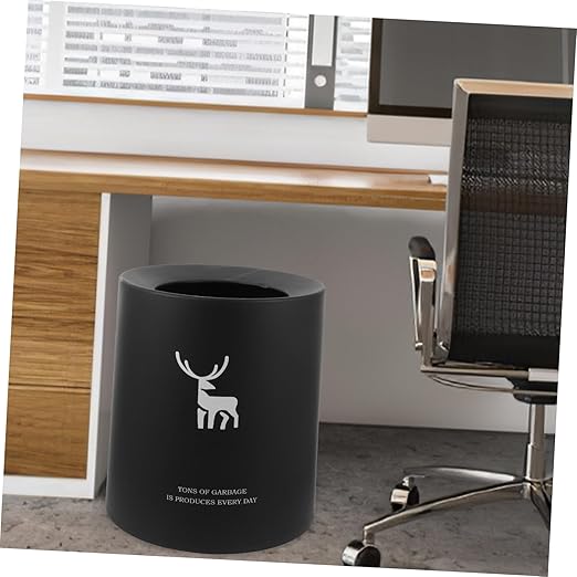 GLEAVI Round Double-Layer Trash Can Household Wastebasket Plastic Garbage Container for Bedroom Kitchen Office Lidless Easy to Clean