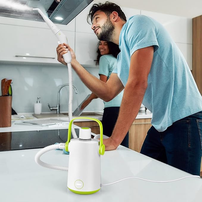LDAILY Handheld Steam Cleaner 1000W Portable Pressurized Steamer Multipurpose Steam Cleaning Machine for Kitchen Garment Floor Window 300ml (10.2oz) Water Tank 10 Accessories Included Portable