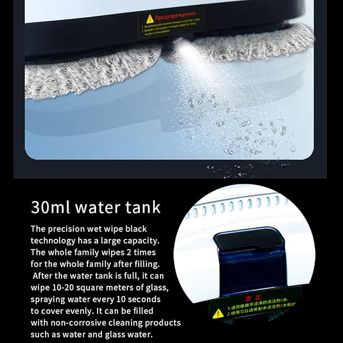 Pomya Window Cleaner Robot Automatic Intelligent Window Cleaning Robot with Auto Water Spray 5600Pa Strong Suction Anti Falling Remote Control for Window Glass Marble Wall (US