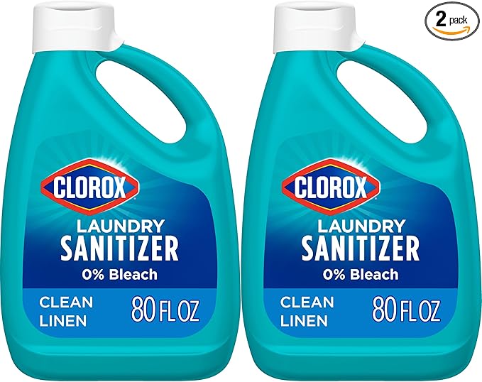 Clorox Laundry Sanitizer 0% Bleach Color Safe Clean Linen 80 Fl oz Pack of 2 (Pack May Vary)