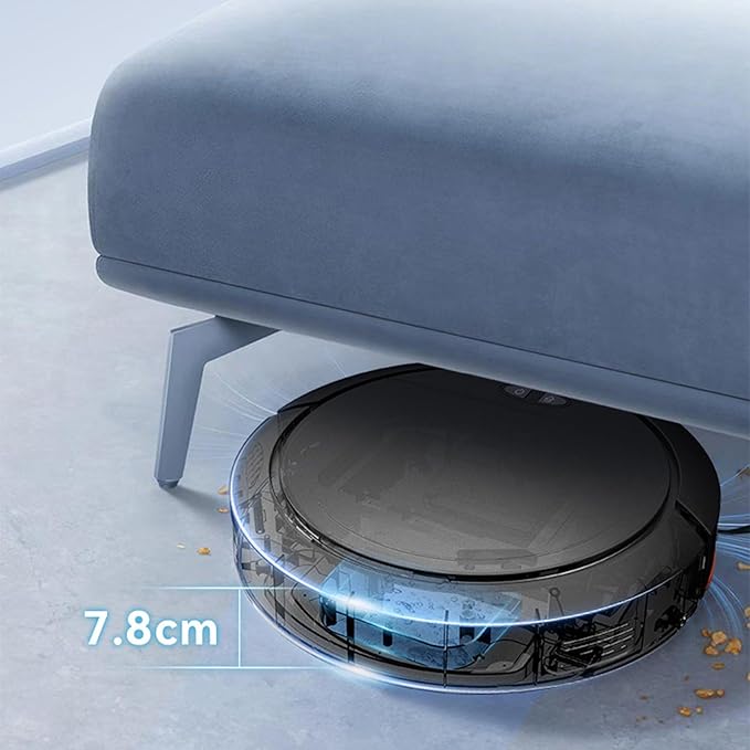 Self-Charging Vacuum Cleaner with 2700Pa Suction Power App Control 120 Mins Runtime 3-in-1 Cordless Sweeping Machine for Short Blankets Marble Tile Hard Floors (Black)