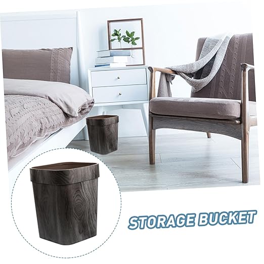 Plastic Household Trash Can with Pressing Ring Non-Slip Bottom Garbage Bin for Bedroom and Dining Room Smooth Surface Wastebasket for Rubbish Storage and Home Use