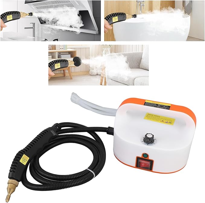Multipurpose Handheld Steam Cleaner 6 Speed Knob for Kitchen Refrigerator Bathroom with Long Hose Power Cord (US Plug 110V)